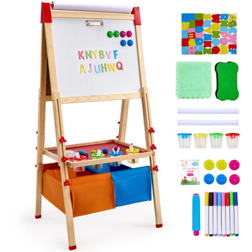 Magnetic Drawing Board Easel – Kids Educational Art Toy with Word Pad