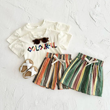 Baby Summer Cotton Striped Outfit Set