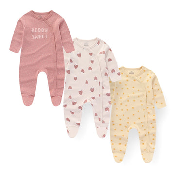 Baby Cotton Rompers – 3 Pcs Set (Unisex, Autumn/Winter)