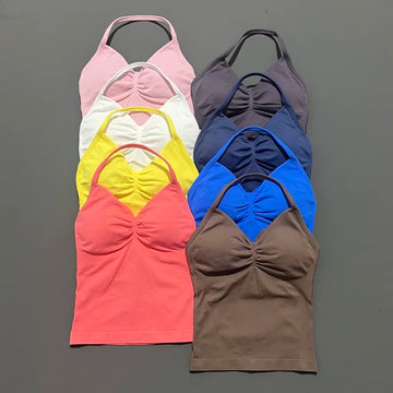 Impact Longline Strappy Yoga Sports Bra – Breathable Workout Crop Top