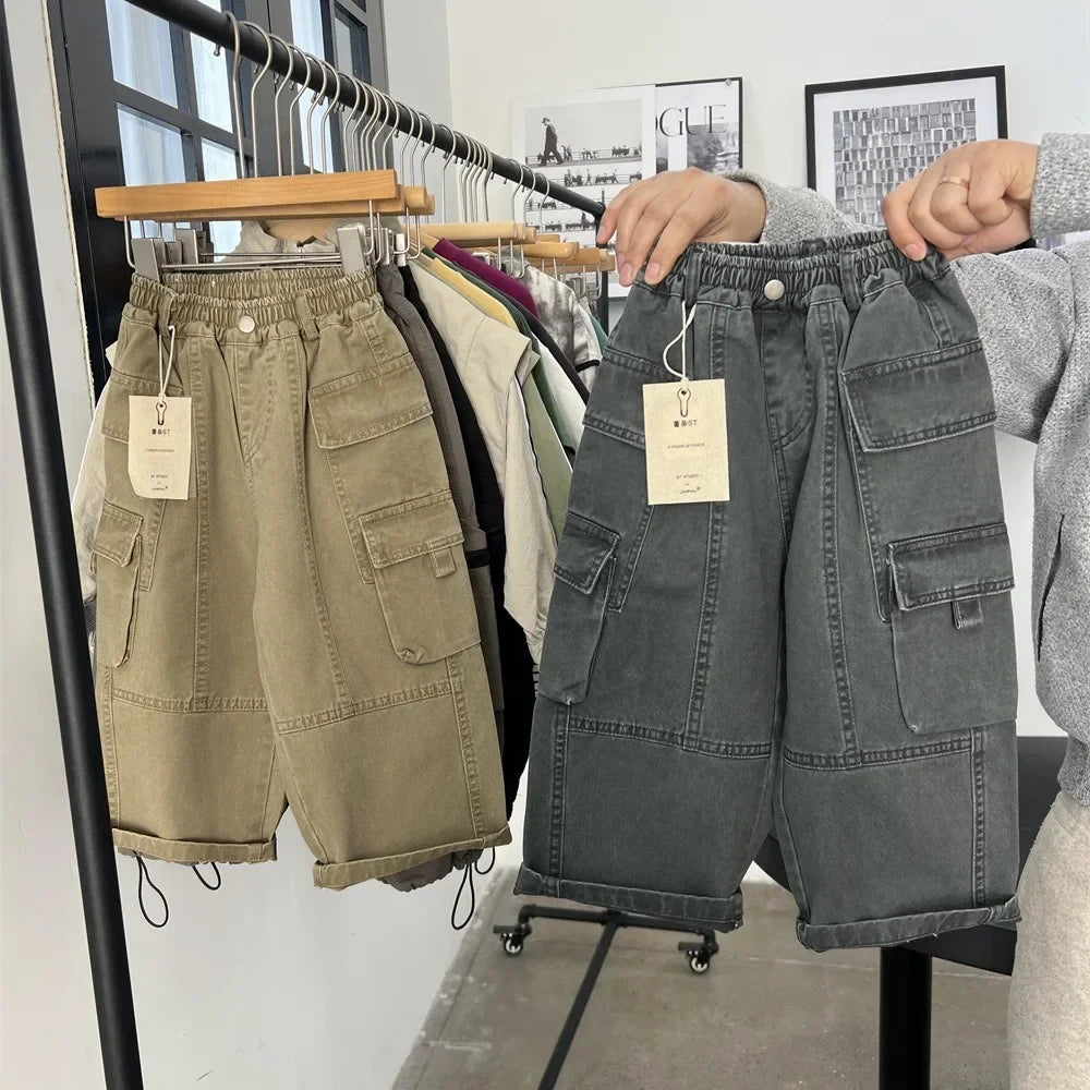 Boys Retro Loose Overalls – Straight Leg Pants