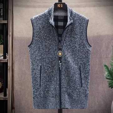 Men’s Winter Knitwear Sweater Cardigan Vest – Warm Padded Zip Jacket