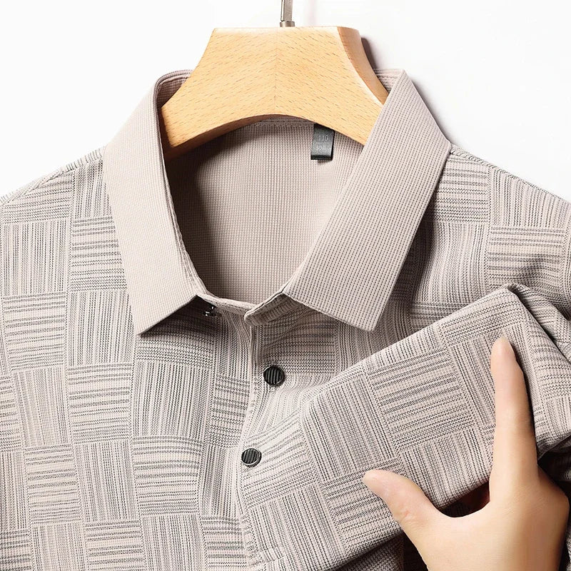 Men's Printed Business Casual Polo – Summer Comfort