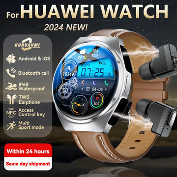 2024 2-in-1 Smartwatch with TWS Earphones – NFC, GPS, Health Tracking
