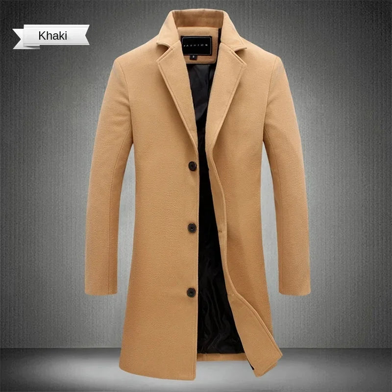 Men’s Spring Autumn Long Cotton Coat