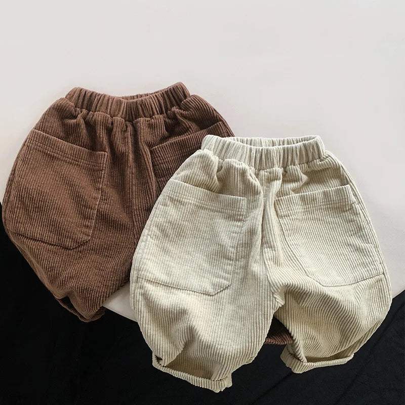 Kids Corduroy Wide Leg Pants – Autumn Casual Trousers