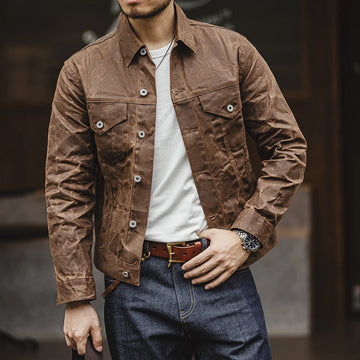 Maden Amekaji Retro Oil Waxed Jacket Men’s Canvas Cotton