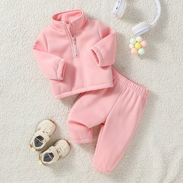 Baby Girl Fall Winter 2PCS Fleece Outfit