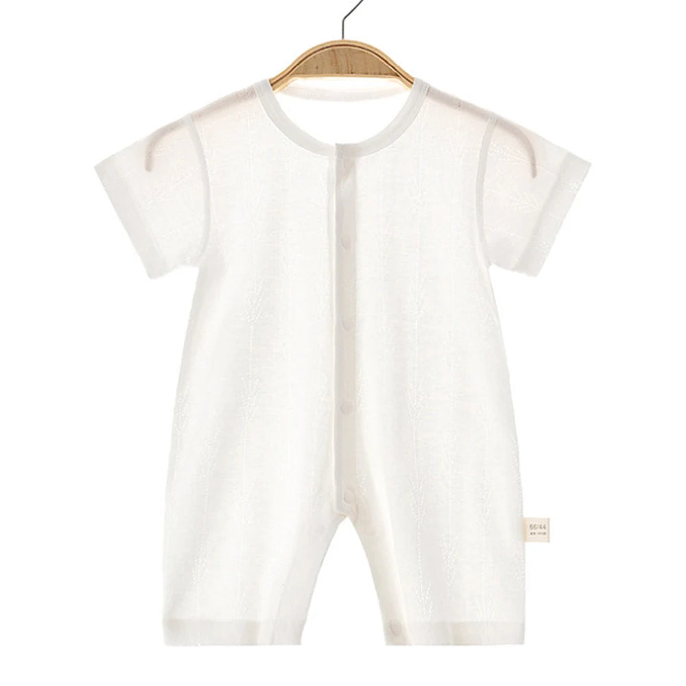 Baby Summer Cotton Romper – Thin Solid Color Newborn Onesie