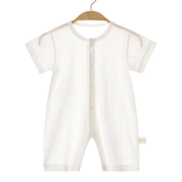 Baby Summer Cotton Romper – Thin Solid Color Newborn Onesie