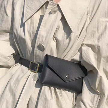 Women PU Leather Waist Bag – Belt Fanny Pack with Pin Buckle