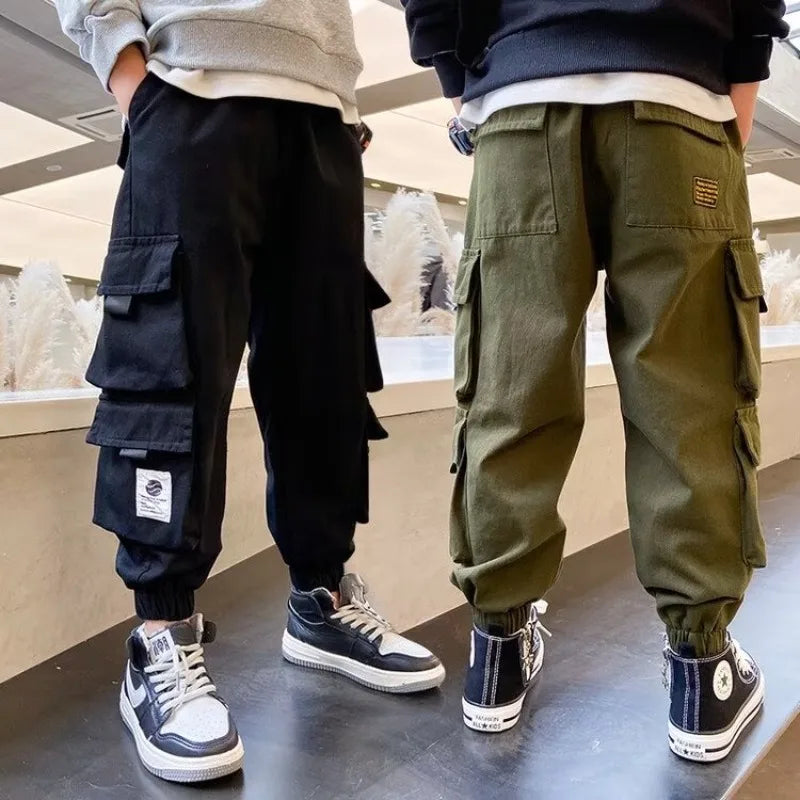 Boys Cargo Pants Kids Casual Sweatpants with Pockets