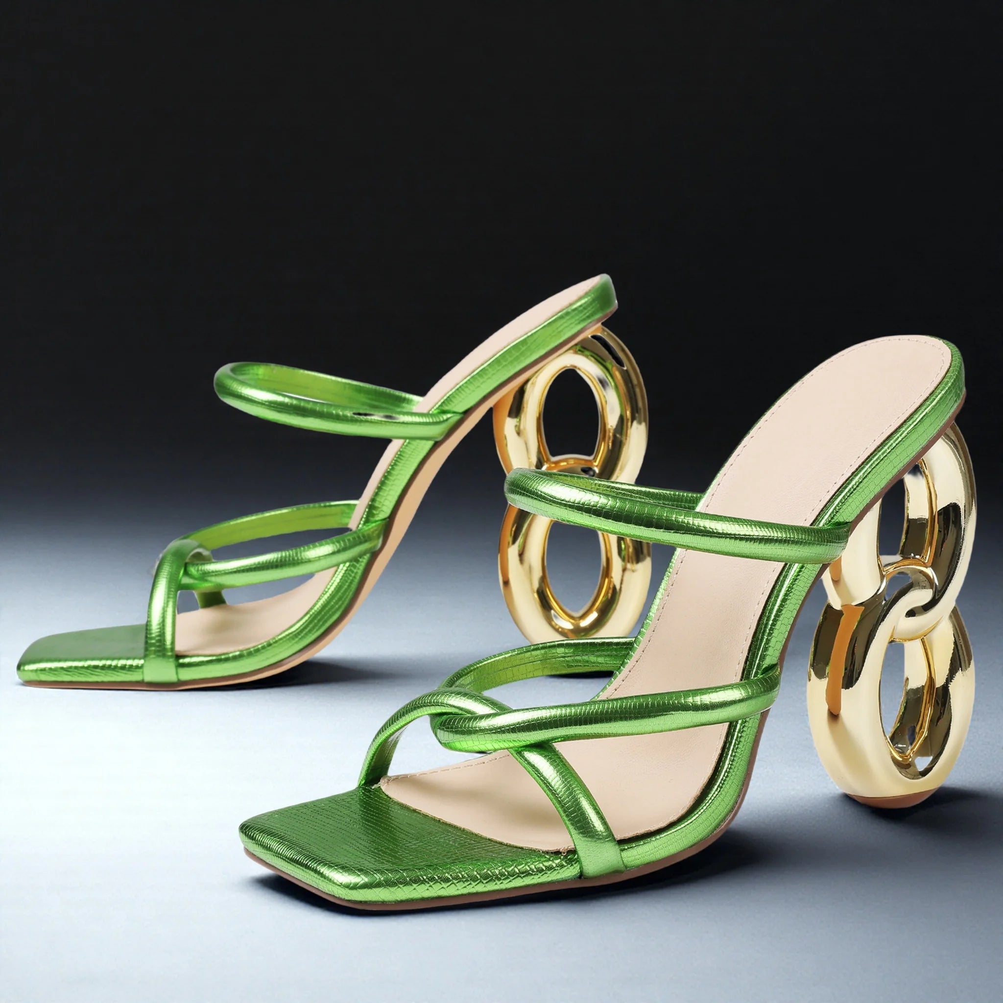 Women’s Summer High Heel Sandals – Slip-On Open-Toe Shoes