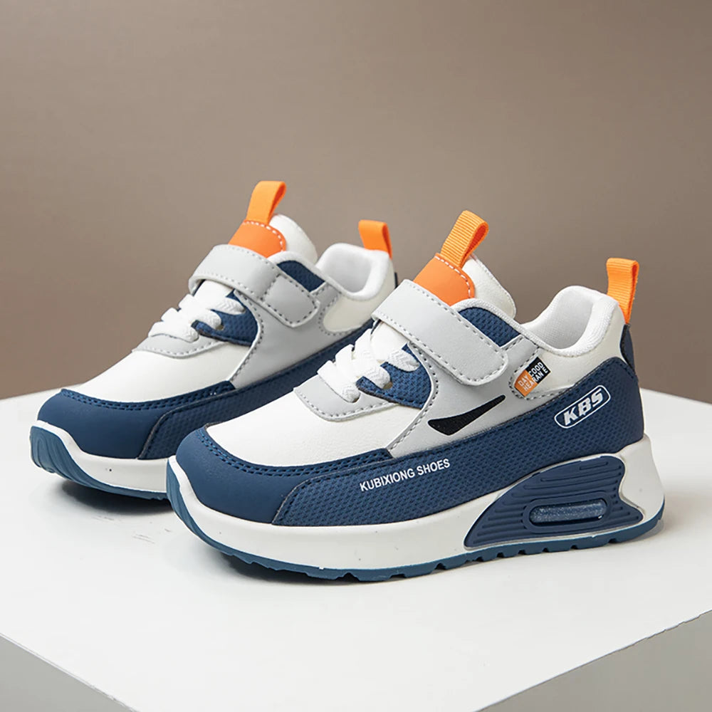 Kids PU Leather Sneakers – Soft Sole Running Shoes