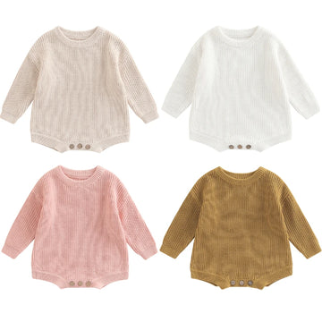 Newborn Knit Sweater Romper – Autumn/Winter Outfit