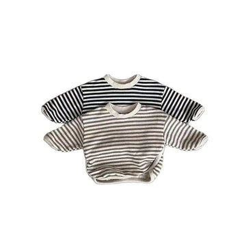Autumn Baby Striped Hoodie Sweatshirt