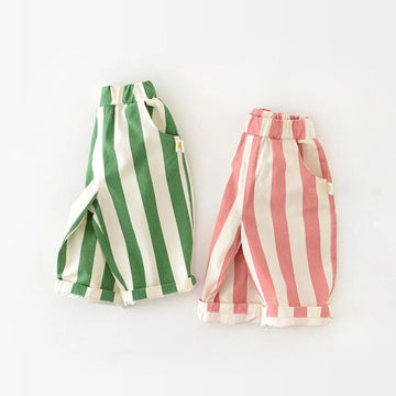 Autumn Kids Striped Casual Cotton Pants