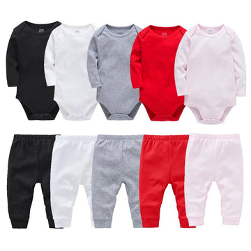 Baby 2-Piece Cotton Outfit – Romper & Pants