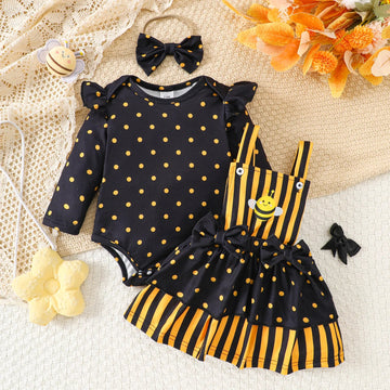 Baby Girl Cotton 3PCS Outfit Set 0-18M