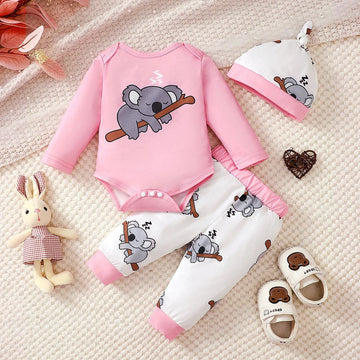 Baby Koala Outfit 3PCS Newborn Jumpsuit, Pants & Hat
