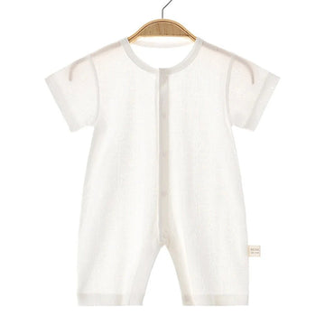 Baby Summer Cotton Romper – Thin Solid Color Newborn Onesie