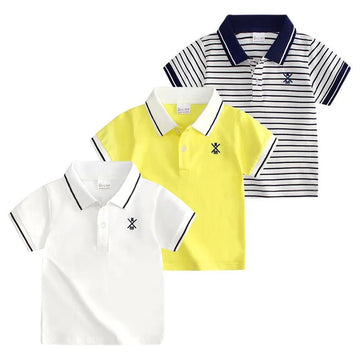 Boys Cotton Striped Short Sleeve T-shirt Summer Wear