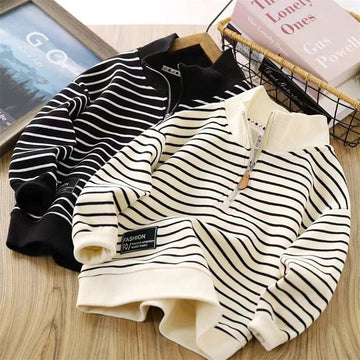Boys Girls Striped Sweatshirts Kids Autumn Hoodies