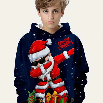 Children’s Christmas Hoodie – Festive Print Long Sleeve Top