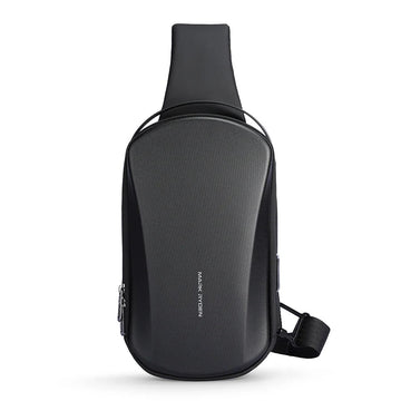 Hard-Shell Waterproof Crossbody Bag with USB Port – Daily Unisex Shoulder Bag