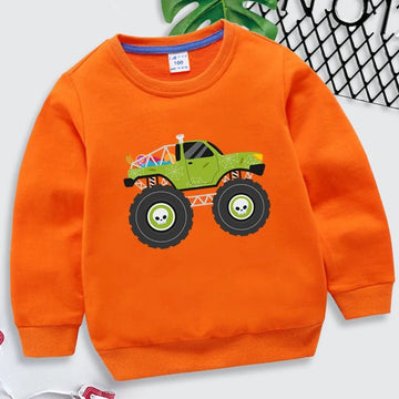 Kids Halloween Monster Truck Sweatshirt 2025 Cartoon Autumn Hoodie