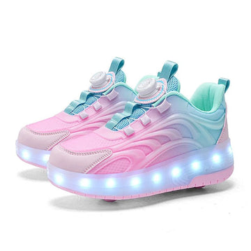 Kids LED Roller Skate Shoes – Two-Wheel Glowing Sneakers with USB Charging