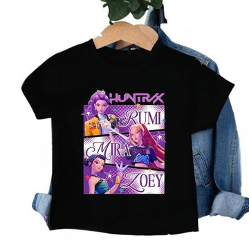 KPop Demon Hunters Kids T-Shirt – Casual Cartoon Top for Boys & Girls