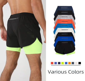 Men’s 2-in-1 Quick Dry Gym Shorts – Liner, Pockets & Towel Loop
