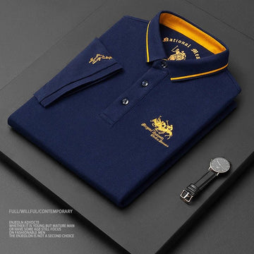 Men’s Cotton Embroidered Polo Shirt – Summer Business Casual
