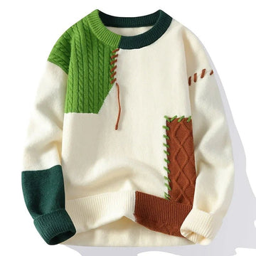 Men’s Patchwork Spliced Knitted Jumper 2024