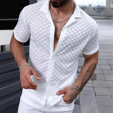 Men’s Solid Short Sleeve Casual Shirt 2025
