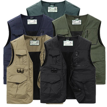 Men’s Spring Sleeveless Multi-Pocket Cargo Vest