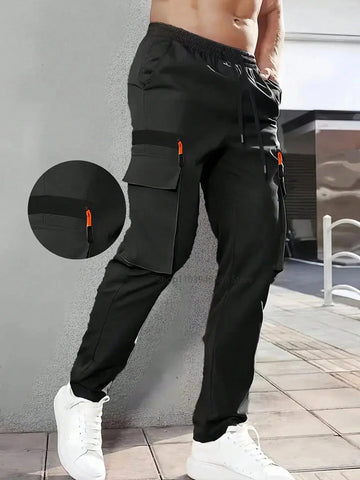 Men's Straight Cargo Pants – Outdoor Hiking Training Workwear Trousers