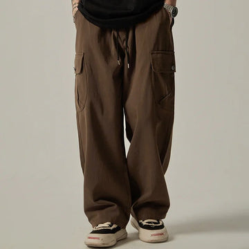 Men's Wide Leg Cargo Sweatpants – 2025 Vintage Japanese Loose Trousers