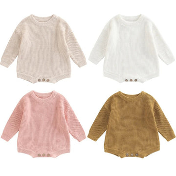 Newborn Knit Sweater Romper – Autumn/Winter Outfit