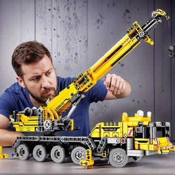Professional Wooden Crane Building Blocks – Educational Engineering Truck Toy for Kids 6+