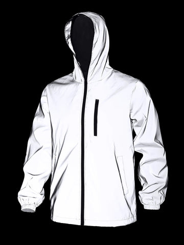 Reflective Jacket – Unisex Hooded Streetwear Windbreaker Men Hooded Coats