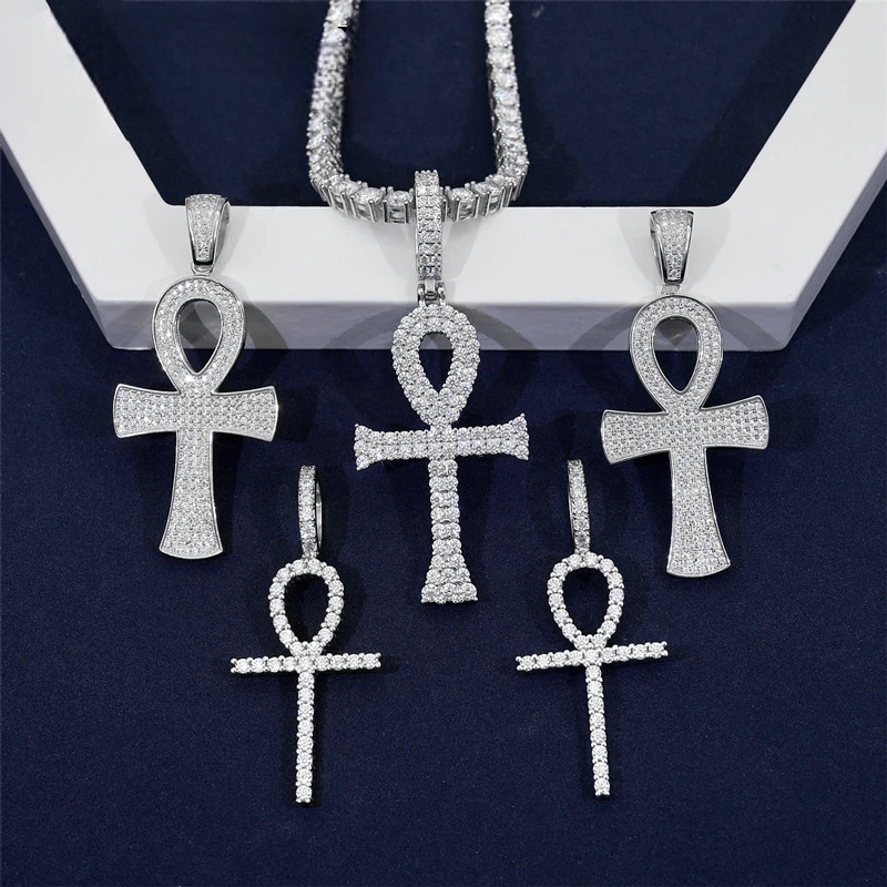 S925 Sterling Silver Moissanite Cross Pendant – Hip Hop Diamond Style