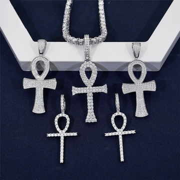 S925 Sterling Silver Moissanite Cross Pendant – Hip Hop Diamond Style