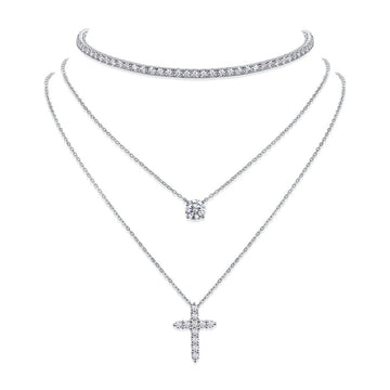 Trendy Moissanite Pendant Necklace – 925 Silver Gold-Plated