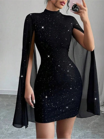 Women’s Black Bodycon Mini Dress – Elegant Summer Party Outfit