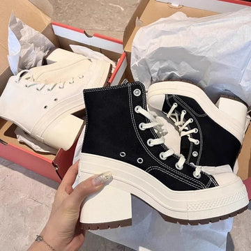 Women’s High Top Canvas Platform Sneakers Plus Size