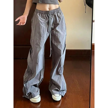 Women's Striped Cargo Pants – Retro Loose Streetwear Trousers