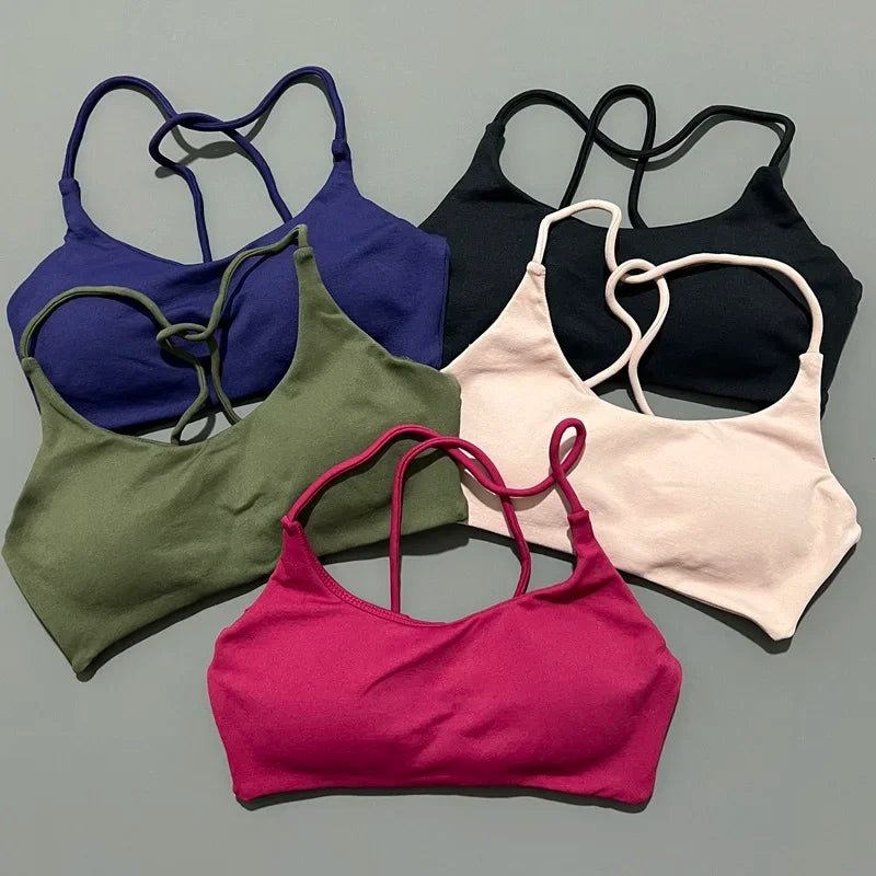 Women’s Twist Back Seamless Sports Bra – High Support Yoga Crop Top