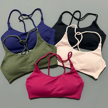 Women’s Twist Back Seamless Sports Bra – High Support Yoga Crop Top